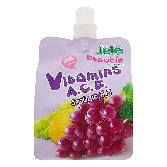 BW.J- Nước ép thạch trái cây Jele vị nho - Grape + Vitamin ACE Jele Beauty 150g ( pack )