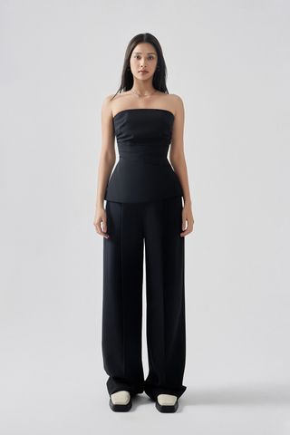 Strapless top - Reina Pleated Wide leg Pants