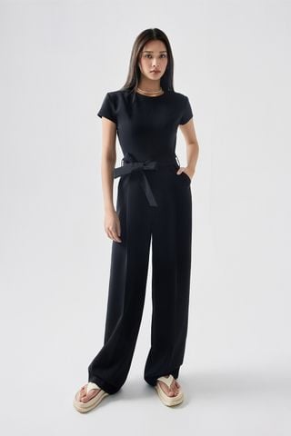 Reina Crepe Wide-leg Jumpsuit - Black