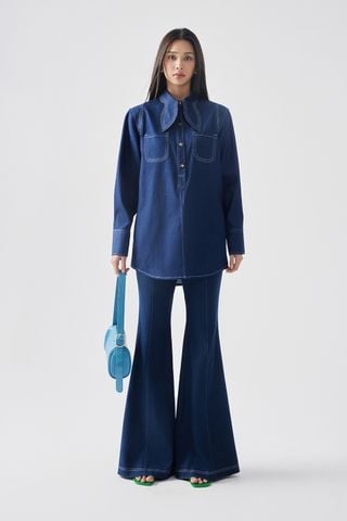 Cassidy Denim Shirt - Reina High-rise Flared Pants