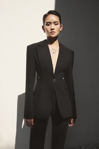 Adeline Cutout Stretch-wool Twill Blazer - Carrie Stretch-wool Twill Tapered Pants