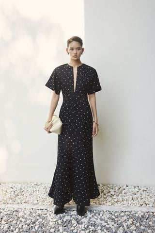 Marni Poka-dot Silk-twill Midi Dress