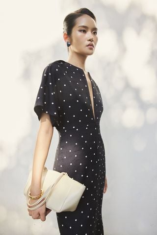 Marni Poka-dot Silk-twill Midi Dress