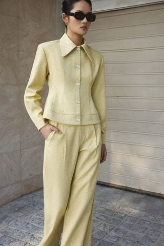 Kerina Wool-blend Tweed Wide-leg pants