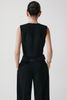 Letty Stretch-crepe Vest - Simone Pleated Satin-trimmed Stretch-crepe Wide-leg Pants