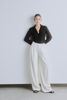 Pleated Twill Wide-leg Pants