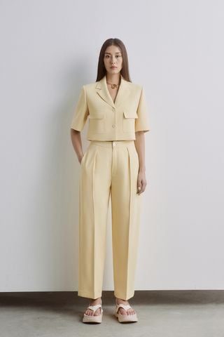 Alina Cropped Wool-Twill Shirt - Pleated Wool-Twill Tapred Pants