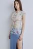 Floral Crinkled-chiffon Top