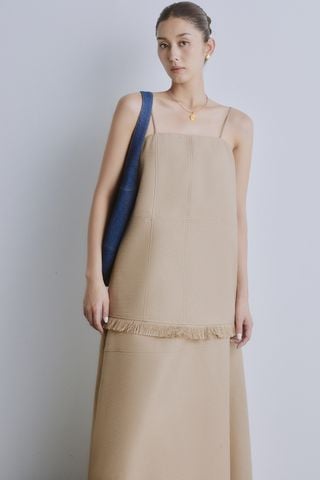 Fringed Linen-blend Camisole - Fringed Linen-blend Maxi Skirt