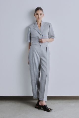 Alina Cropped Wool-Twill Shirt