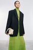 Sid Oversized Pinstriped Blazer Jacket - Santo Crochet-knit Turtleneck Dress - Kelly Green - Dark grey