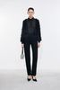 Ruffle Blouse - Carrie Stretch-wool Twill Tapered Pants - Black