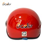 Mũ (nón) Bảo Hiểm Màu Đỏ Bóng Nửa Đầu Kính Chắn Gió B'color