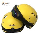Mũ Bảo Hiểm Nửa Đầu Họa Tiết Mặt Cười Màu Vàng Kèm Kính UV Chính Hãng B'COLOR