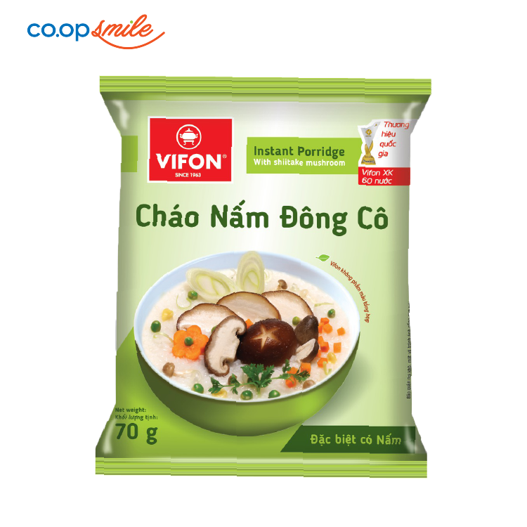 Cháo Vifon nấm đông cô gói 70g