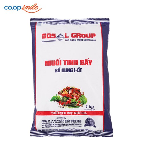 Muối tinh sấy I ốt tím 1kg