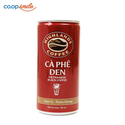 Cà phê đen HIGHLANDS lon 185ml