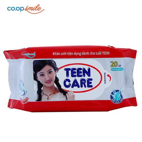 Khăn ướt TEEN CARE đỏ 20M