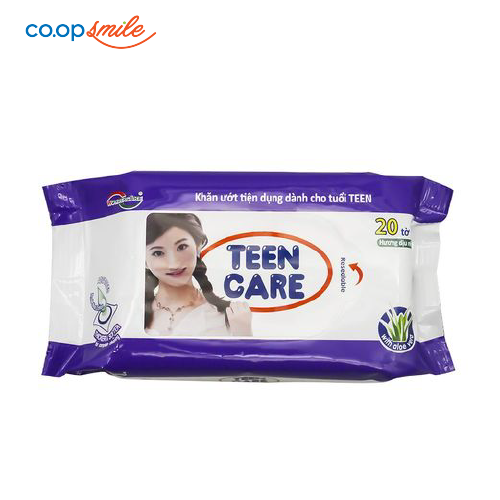 Khăn ướt TEEN CARE tím 20M