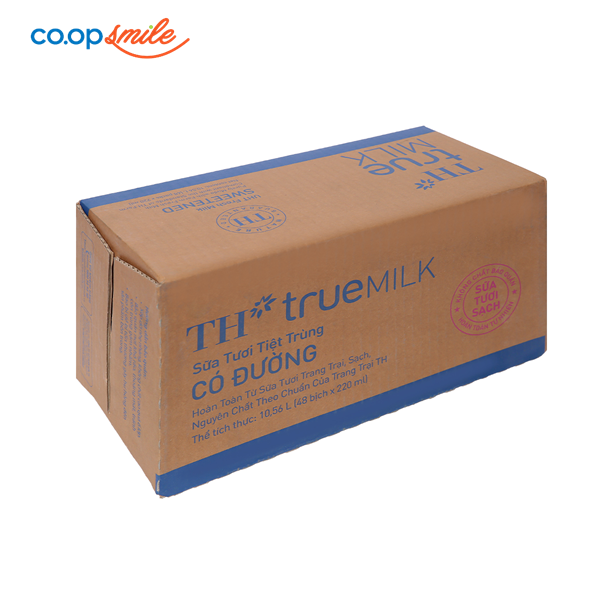Sữa tươi tiệt trùng TH có đường thùng 48x220ml