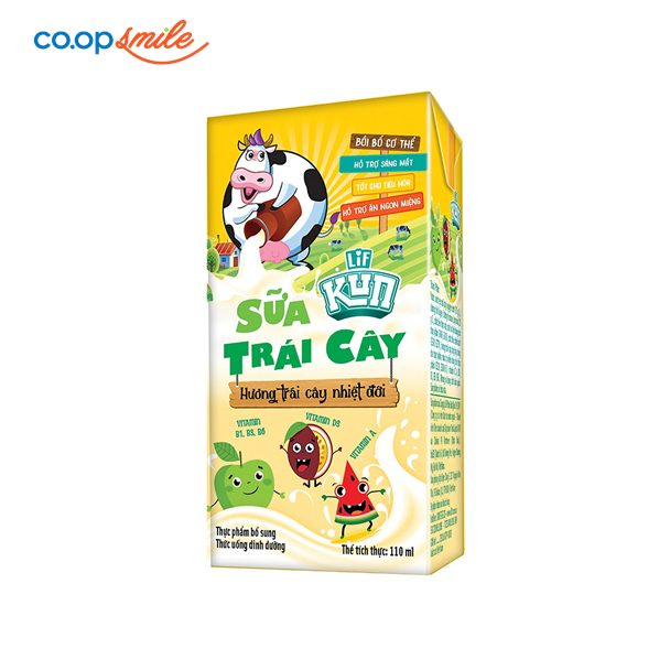 Sữa trái cây KUN nhiệt đới hộp giấy 180ml