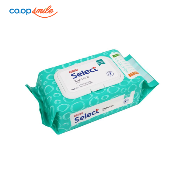 Khăn ướt kháng khuẩn Coop Select 100 miếng
