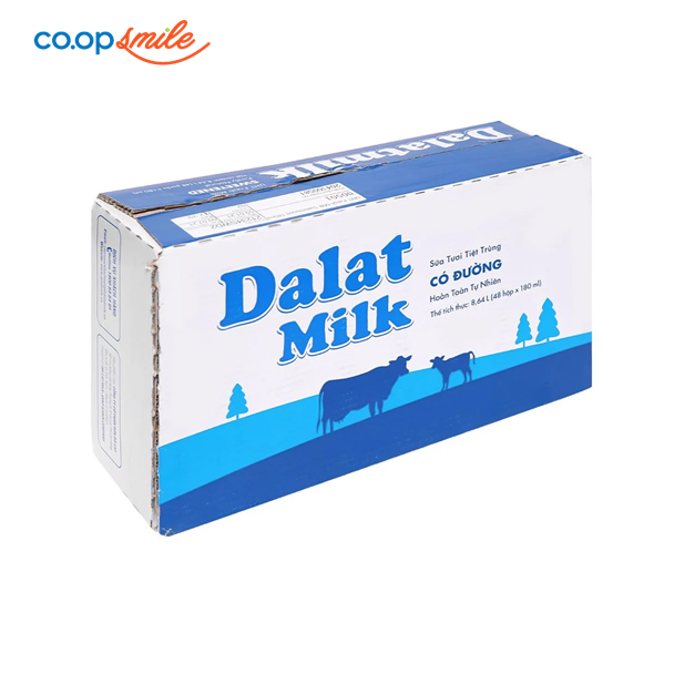 Sữa tươi tiệt trùng Đà Lạt có đường thùng 48x180ml
