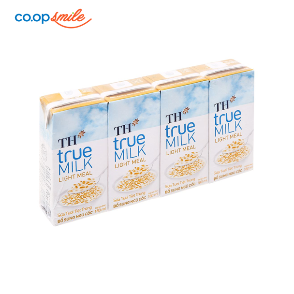 Sữa tươi tiệt trùng TH ngũ cốc lốc 4x180ml