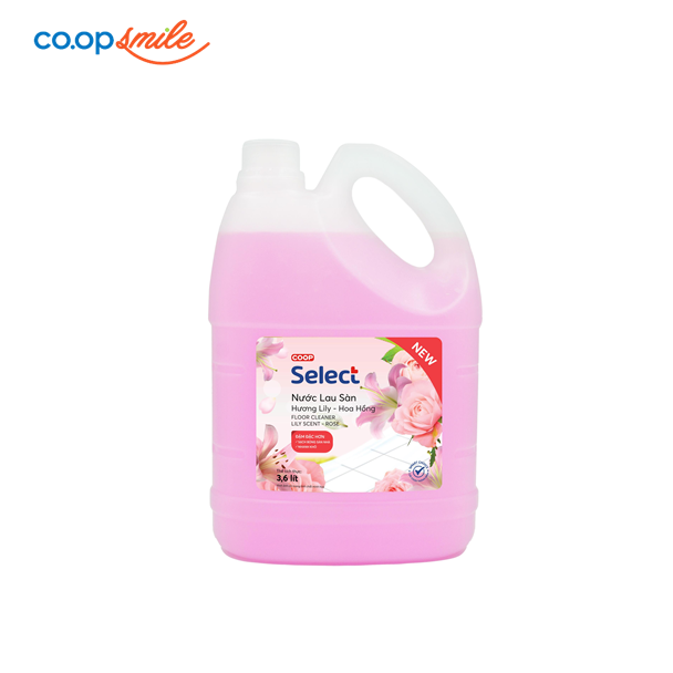 Nước lau sàn Coop Select lily & hoa hồng 3.6L