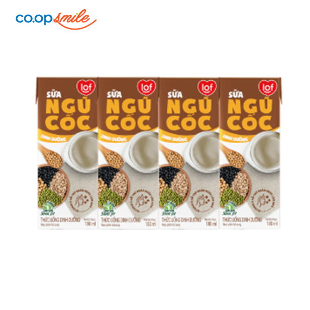 Thức uống dinh dưỡng sữa ngũ cốc LOF lốc 4x180ml