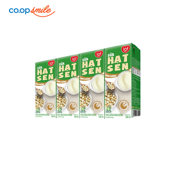 Thức uống dinh dưỡng sữa hạt sen LOF lốc 4x180ml