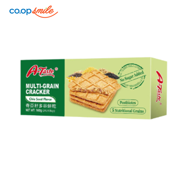 Bánh quy A-Taste không đường hạt chia hộp 160g