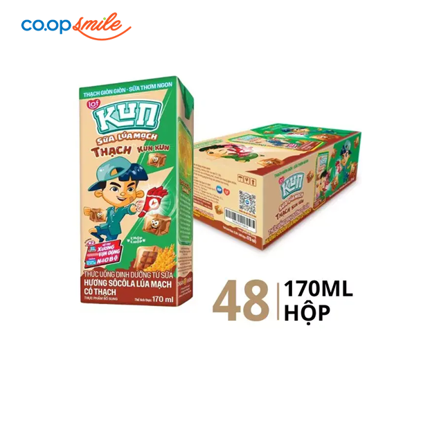 Thức uống dinh dưỡng KUN socola thạch hộp giấy thùng 48x170ml