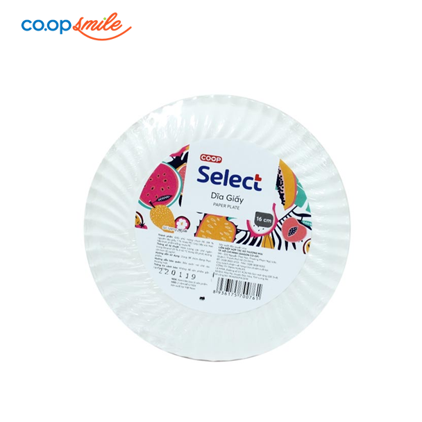 Đĩa giấy Coop Select 16cm 10 cái