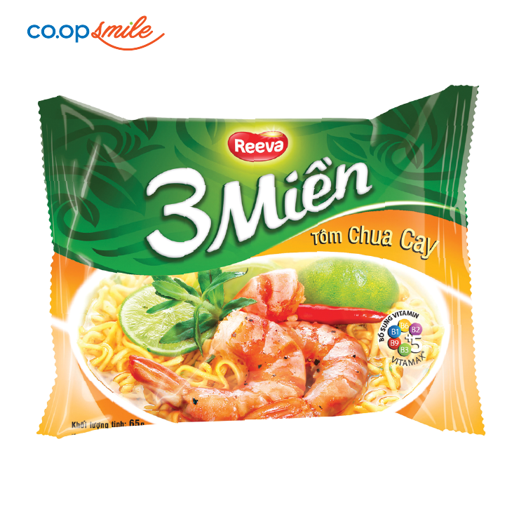 Mì Reeva 3 Miền tôm chua cay 65g