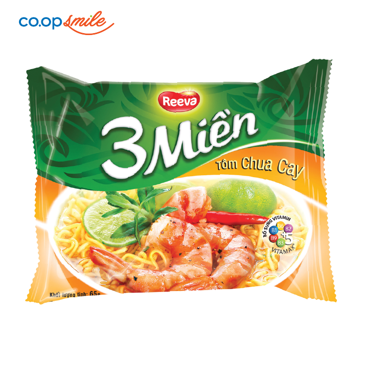 Mì Reeva 3 Miền tôm chua cay 65g