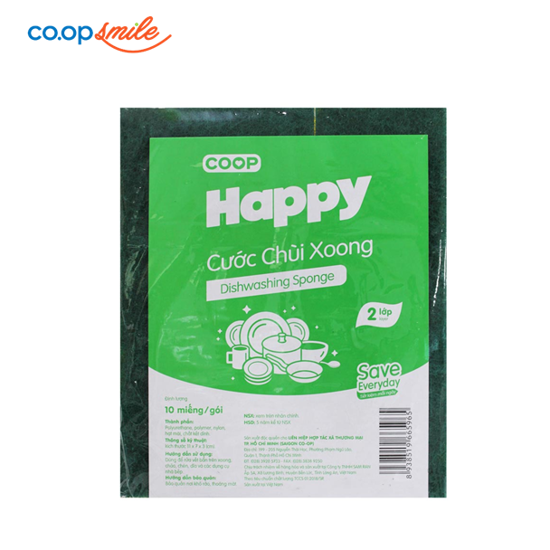 Chùi xoong 2 lớp Coop Happy 10 miếng