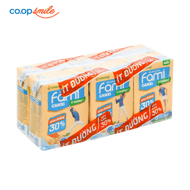 Sữa đậu nành FAMI canxi ít đường 6x200ml