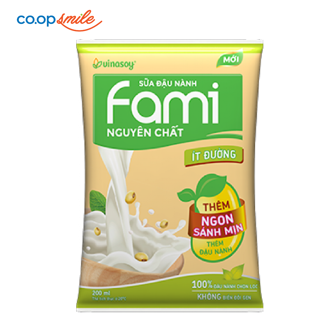 Sữa đậu nành FAMI ít đường bịch 200ml