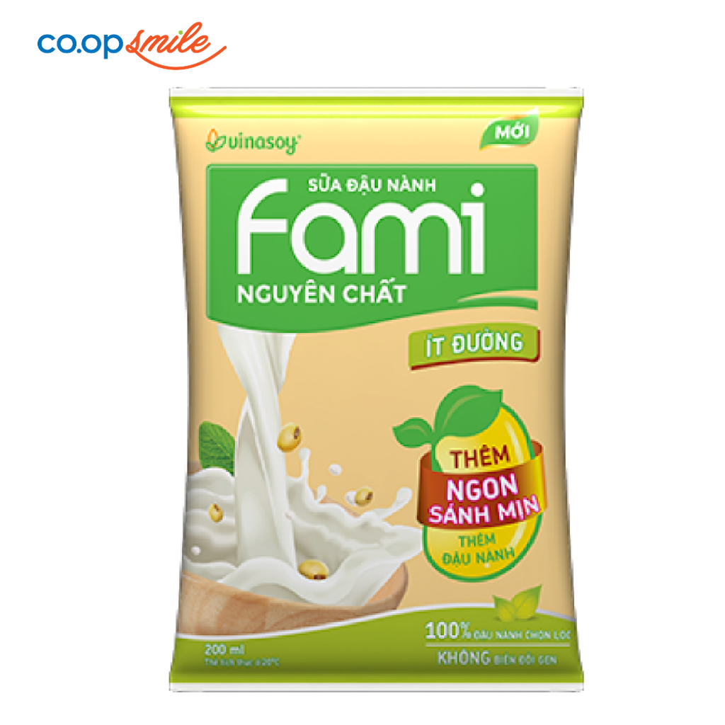 Sữa đậu nành FAMI ít đường bịch 200ml