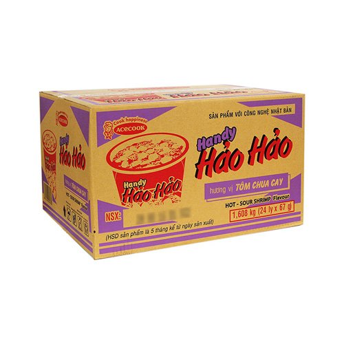 Mì Handy HẢO HẢO tôm chua cay ly thùng 30x67g