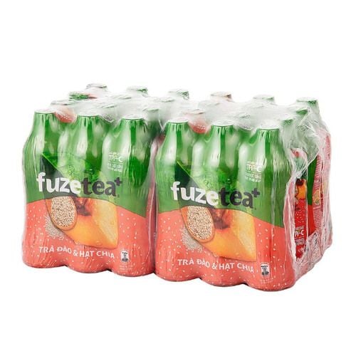 Trà đào & hạt chia Fuzetea thùng 24x450ml