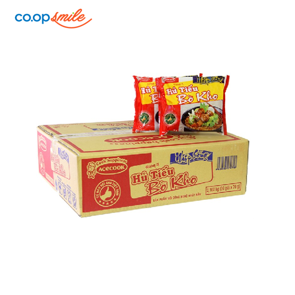 Hủ tiếu Nhịp Sống vị bò kho thùng 30 goix70g