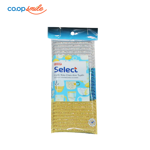 Cước rửa chén kim tuyến Co.op Select 3 miếng