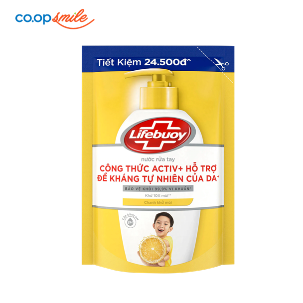Nước rửa tay Lifebuoy chanh khử mùi túi 450/400g