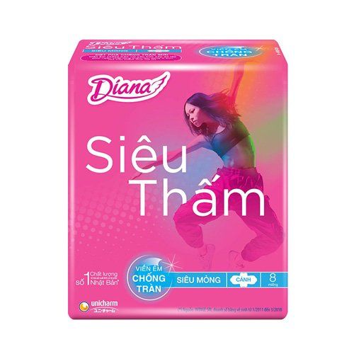 BVS DIANA k.mùi siêu thấm siêu mỏng cánh 8M