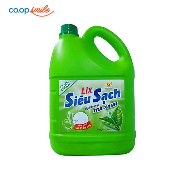 Nước Rửa Chén LIX siêu sạch trà xanh 3.6/4kg