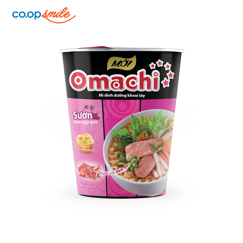Mì dinh dưỡng Omachi sườn hầm ngũ quả ly 72g