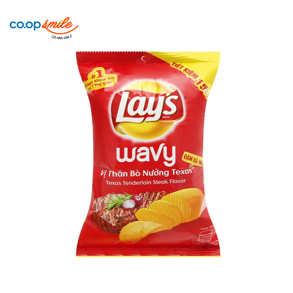 Bánh snack khoai tây thăn bò LAY'S WAVY TEXAS 58g