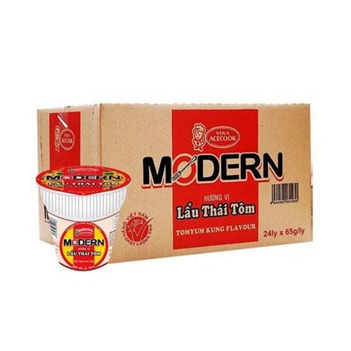 Mì MODERN lẩu thái tôm ly thùng 24x67g